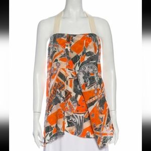 SOLD MCQ Alexander Mcqueen Silk Halter Top Union Jack Print Rare